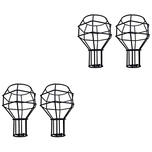 OSALADI 4 Stück Schmiedeeiserner Kronleuchter Lampenschirm Hängender Anhänger Metalldrahtkäfig Industrielle Lampenabdeckung Hängende Käfigleuchten Industrieller Stil Eisen Käfigrahmen von OSALADI