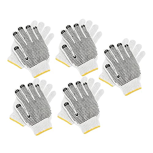 OSALADI 5 Paare Handschuhe aus Baumwollgarn verschleißfester Handschuh Schutzhandschuhe Chemikalienhandschuhe baumarkt protect mitts Backhandschuhe ofenhandschuhe Baumwoll-Handschuhe Weiß von OSALADI