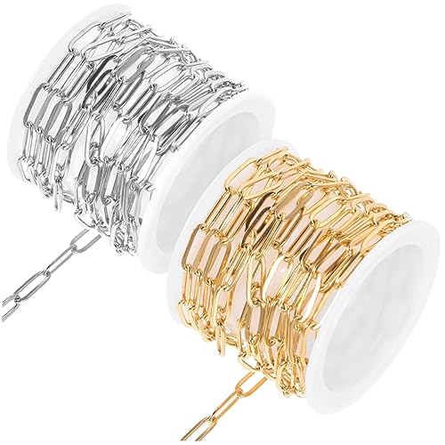 OSALADI 5 Sätze Büroklammerkette Schlüssel Schmuck Papier Kleine Kette Ketten Für Die Herstellung Von Halsketten Ersatz-halskettenkette Rostfreier Stahl 2 Stück * 5 OSALADI 5 Sätze Büroklammerkette Schlüssel Schmuck Papier Kleine Kette Ketten Für Die Herstellung Von Halsketten Ersatz-halskettenkette Rostfreier Stahl 2 Stück * 5 von OSALADI