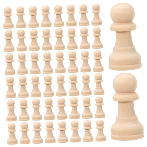 OSALADI 50 Stück Unlackierte Holz Schachfiguren DIY Schachspiel Ersatzteile Blanko Schachfiguren für Gestaltung für Brettspiele und Pädagogische Zwecke OSALADI 50 Stück Unlackierte Holz Schachfiguren DIY Schachspiel Ersatzteile Blanko Schachfiguren für Gestaltung für Brettspiele und Pädagogische Zwecke von OSALADI