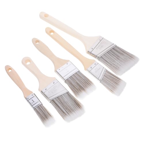 OSALADI 5St Pinsel Maschine Malpalette Zahlen Deckel Verbesserung Abs deckenbürste holzstiel BBQ Brush malerflies schuputzbürsten Farbe für die Wand malen Rostfreier Stahl von OSALADI