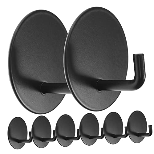 OSALADI 8St Haken aus Edelstahl Klebehaken extra stark Handtuchhalter Deckel Überspannungsschutz edelstahlhaken Wall Hooks Kleber Wandhaken Klebehaken für Schlüssel Rostfreier Stahl Black von OSALADI