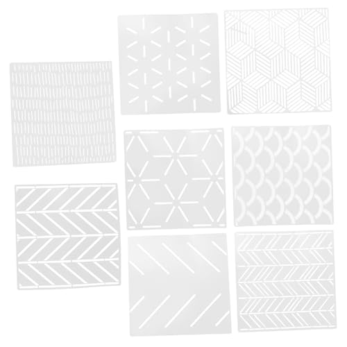 OSALADI 8St Schablone Fliesenfarbe betonfarbe außen Wand Zeichnungsvorlagen Tapeten-Kit papierschere decoupage geometrische vorlagen selber machen DIY bemalte Werkzeuge Umweltschutz Weiß von OSALADI