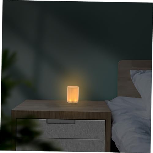 OSALADI Camping Nachtlichtlampe Dimmbarer Monitor LED Nachttisch Touch Solar Kommode Pavillon Lichter Tischleuchte Schreibtischleuchte Nachttisch Nachtlicht Holz Khaki von OSALADI