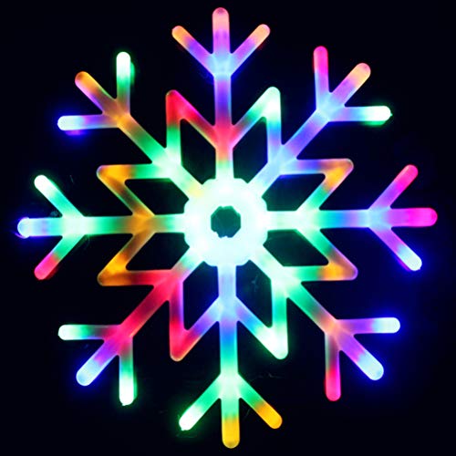 OSALADI LED Weihnachten Schneeflocken Licht im Freien Wasserdichte Weihnachten Große Schneeflocke LED Hängende Fee Aufgeladene Lampe für Weihnachtsbaum Garten Hinterhof Fenster Haus, Zufällige Farbe von OSALADI