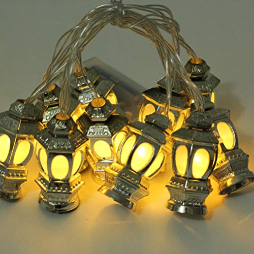 OSALADI Muslime Ramadan Laternen String Light Batterie Operierte EID- Laterne 20LEDS EID- Leuchten für Eid- Fitr- Party- Festival- Schlafzimmer Warmweiß 2 Modelle von OSALADI