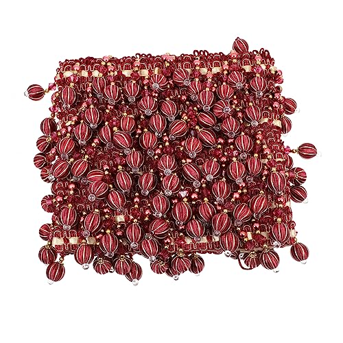 OSALADI Perlenspitzenvorhang Vorhänge Goldrand zum Nähen Spitzenbesatz geschenkband Randverkleidung Tassel -Nähverkleidung Fransenbesatz für Gardinen Polyestergarn rot OSALADI Perlenspitzenvorhang Vorhänge Goldrand zum Nähen Spitzenbesatz geschenkband Randverkleidung Tassel -Nähverkleidung Fransenbesatz für Gardinen Polyestergarn rot von OSALADI