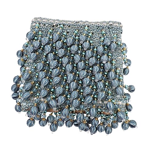 OSALADI Perlenspitzenvorhang mit Perlen verzieren Perlen Quaste trimmen Perlenfransenband Schwarzer Rand Perlenquaste Fransen Home Decorative Accessoire Plastik Blue OSALADI Perlenspitzenvorhang mit Perlen verzieren Perlen Quaste trimmen Perlenfransenband Schwarzer Rand Perlenquaste Fransen Home Decorative Accessoire Plastik Blue von OSALADI