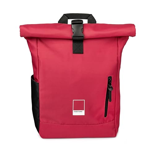 PANTONE™ Urban – Rucksack Damen und Herren, Rucksack Schule Rucksack Wasserdicht Polyester, Wanderrucksack Reiserucksack 22L 64x30x13 Ausgerollt, Rolltop Rucksack Taschen Gepolsterter Laptop-Rucksäcke von OSAMA