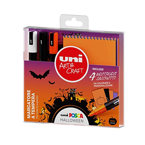 Uni-Posca Halloween-Set – Marker mit feiner Spitze + Beutel zum Personalisieren von OSAMA