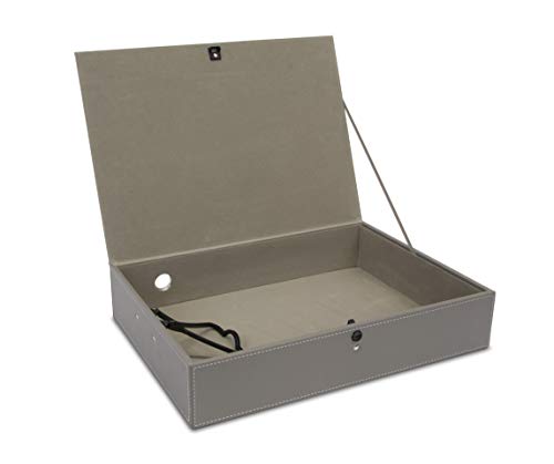 OSCO Faux Leather Box File - Grey, GRYPUBF1 von OSCO