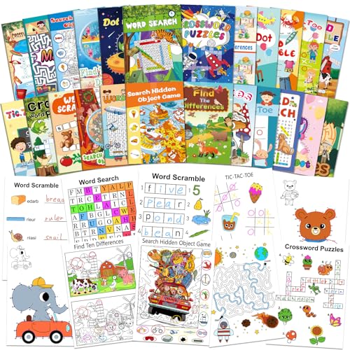 OSIMIG 24 Mini Aktivitätsbuch für Kinder, Kleine Geschenke Aktivitätsbücher für Kinder Party Gefälligkeiten, Mini Geschenke Maze, Labyrinth, Wortsuchrätsel und mehr für Goodie Bag von OSIMIG