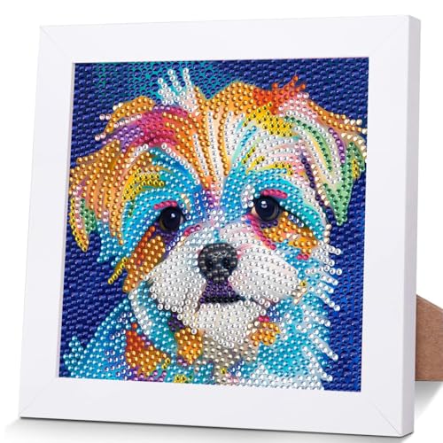 OSLEY Diamond Painting Kinder Set, 5D DIY Cartoon Diamant Painting Bilder, 15x15cm Leinwand und mit 18x18cm Bilderrahmen für Kinder und Mädchen, Erwachsene geeignet von OSLEY