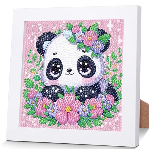 OSLEY Diamond Painting Kinder Set, 5D DIY Cartoon Diamant Painting Bilder, 15x15cm Leinwand und mit 18x18cm Bilderrahmen für Kinder und Mädchen, Erwachsene geeignet von OSLEY