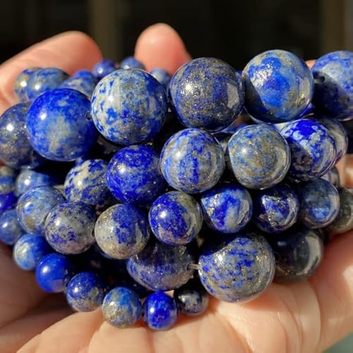 Natursteinperlen 4 6 8 10 mm Tigerauge Lava Türkis Achate Perlen für Schmuckherstellung DIY Armband Halskette-Lapislazuli, 8 mm 45 bis 46 Stück von OSMARI