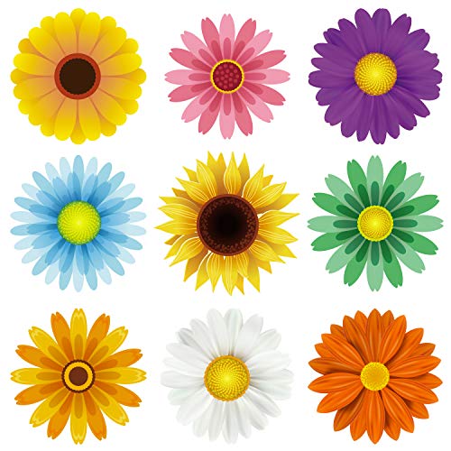 OSNIE 45Pcs Frühling Sommer Sonne Blume Ausschnitte Wand-Aufkleber Bulletin Board Set Wand Dekor für Klassenzimmer Schule Geburtstag Party Baby Dusche von OSNIE