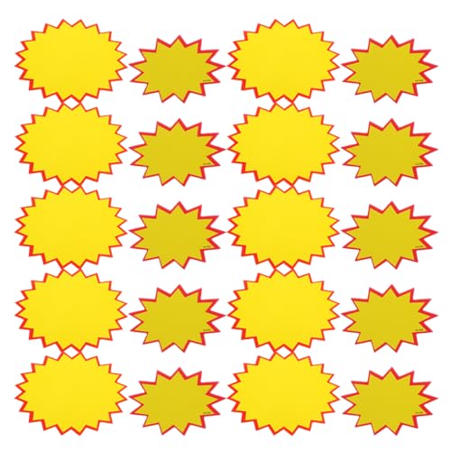 OSOLADY 300st Tag Löschen Etiketten in Sternform Flohmarkt-preisschilder Preisaufkleber Für Den Hofverkauf Flohmarkt-aufkleber Sternförmige Verkaufsschilder Werbeschilder Papier Yellow von OSOLADY