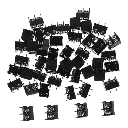 OSOLADY 50 Stück 2 Terminals einstellbar Plattform schalungsbretter anschlussklemmen steckleisten überspannungsschutz kabel klemme kabelclips PCB-Montageblock Schraubklemmenblock cpv Black von OSOLADY