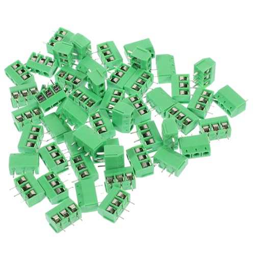 OSOLADY 50 Stück Terminals anschlussklemmen terminal block Schraubterminal thread holder Leiterplattenklemmenblock 3-poliger Klemmenblock Schraubklemmenblock- Kupfer Dark Green von OSOLADY