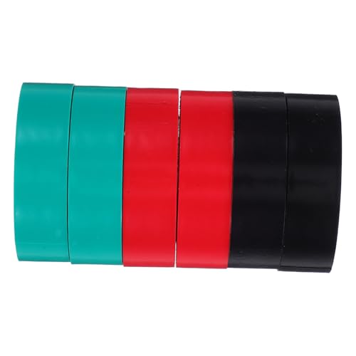 OSOLADY 6 Stück Isolierband Hochtemperaturbänder Flexibles Flachkabelband Elektrisches Band Farbiges Klebeband Zur Beschriftung Dünnes Klebeband Hochtemperaturband Farbbänder Pvc Black von OSOLADY