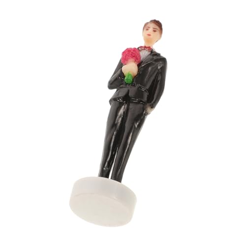 OSOLADY Kasten Spieluhr Drehende Puppe Cartoon-figur Indoor-figur Diy-puppe Basteln Liebespaar Figur Desktop-ornament Hochzeit Diy Dekor Cartoon-puppe Heimdekoration Harz Black von OSOLADY