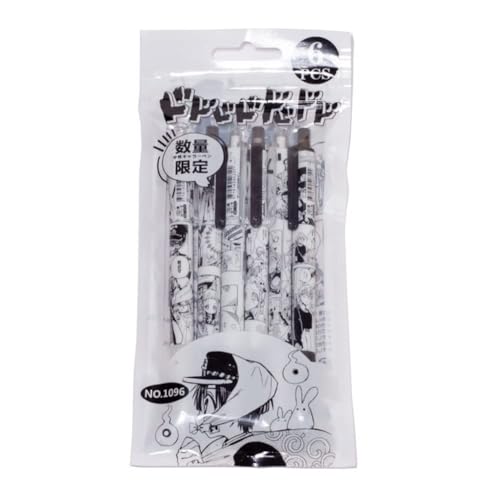 OSRDFV Anime-Kugelschreiber, 6 Stück, WC-gebunden, Hanako-kun Anime-Stift, schwarze Tinte, Kugelschreiber, niedlicher Schule, Bürobedarf, Geschenk für Kinder, 0,5 mm von OSRDFV