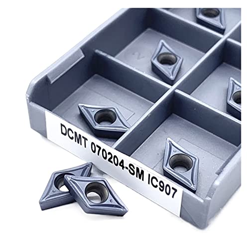 Wendemesser aus Hartmetall 10 STÜCKE DCMT070204 Internes Drehwerkzeug CNC Hartmetalleinsatz Drehwerkzeuge Klingenschneider Drehmaschine Klinge(DCMT070204 IC807) von OSSIL