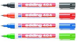 4er Set Edding Permanentmarker 404 in 4 Farben, nachfüllbar von Fiico