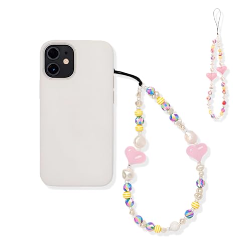 OSUWLSI 1 Stück Handy Lanyard Kristallperle Handyhülle Anhänger Anhänger Kette Handy Dekoration Zubehör Handschlaufe Schlüsselanhänger Schlüsselband Tasche Anhänger von OSUWLSI