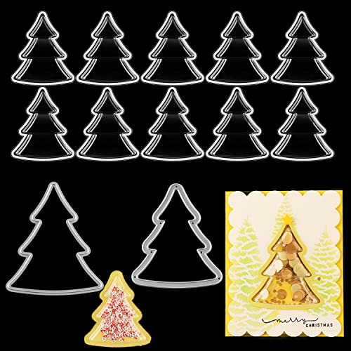 10 Stück Weihnachtsbaum-Form, dimensionale Shaker-Kuppel, koordinierte Metall-Stanzformen für Shaker, Kartenherstellung, DIY, Scrapbooking geschwollene Shaker für Shaker-Kartenherstellung von OTCRAFT