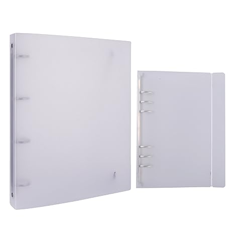 2 Stück/Set: 1 x A4 4 Ringe und 1 x A5 6-Ringbucheinband aus sauberem, transparentem weichem PVC für nachfüllbare Notizbuchhülle mit matter Oberfläche für Stempel- und Stanzschablonen (A4-Größe: 26,9 von OTCRAFT