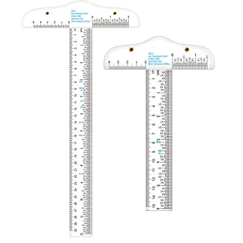2 Stück 15 cm/30 cm Acryl-Lineal, transparentes T-Quadrat-Lineal, Zoll und metrisch,T-Lineal für Basteln, Zeichnen und allgemeine Layouts, Kunst, Rahmen und Zeichnen, Scrapbooking, Basteln von OTCRAFT