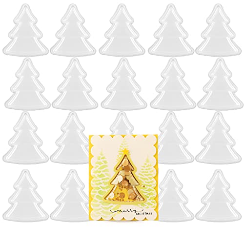 20 Stück Weihnachtsbaum-Formdimensionale Shaker-Kuppeln, Koordination9,5 cm hoch für ShakerKartenherstellung, DIY Scrapbooking, Kunststoff, transparent, geschwollenefür Shaker-Kartenherstellung von OTCRAFT