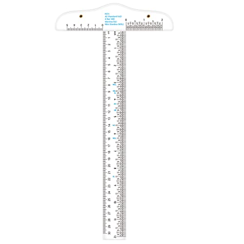 30 cm Acryl-Lineal, transparent, T-Quadrat-Lineal, Zoll und metrisch, T-Quadrat-Lineal Zeichnen und allgemeine Layouts, Kunst, Rahmen und Zeichnen, Scrapbooking, Bastelnc von OTCRAFT