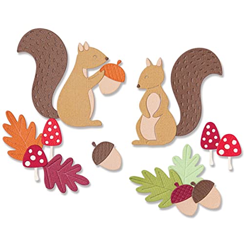 Ernte Eichhörnchen Stanzformen für Kartenherstellung DIY Scrapbooking Pilze Blätter und Eicheln Metall Stanzformen für Papier Basteln Handarbeit Scrapbooking Supplies Tiere Metall Stanzschablone von OTCRAFT