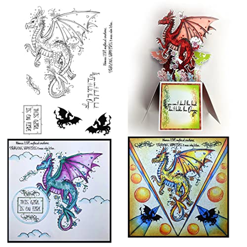 Frohe Weihnachten Drachen Stempel für Kartenherstellung DIY Scrapbooking Silikon Siegel Stempel für Scrapbooking Umschlag Halloween Weihnachtsdekorationen DIY Papier Bastelbedarf von OTCRAFT