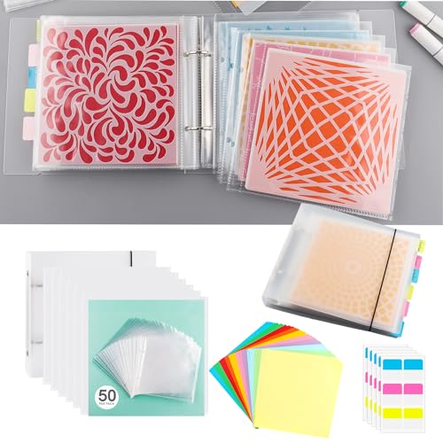 OTCRAFT 111 Seiten 1 Sets 15,2 x 15,2 cm Keksschablonen-Aufbewahrungsordner Stanz- und Stempelaufbewahrungsmappe Backschablone Organizer Scrapbooking Stanzformen Schablone Aufbewahrung Buch Sammlungen von OTCRAFT