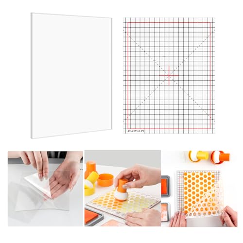 OTCRAFT 3-teiliges Set, 16,5 x 21,6 cm, vielseitig verwendbare, rutschfeste Klebematten, passend für Stempelpositionierungswerkzeug-Set, Photopolymer-Griffmatte mit gedruckten Anleitungen in von OTCRAFT