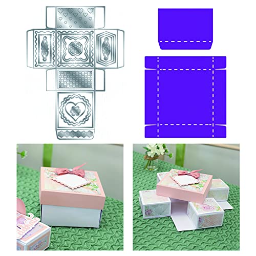 OTCRAFT 3D-Geschenkboxen, Metall-Stanzformen, Blumen und Schmetterlinge, Clip-Stanzschablonen für DIY, Scrapbooking, dekoratives Prägepapier, Leder, Scrapbooking, Kartenherstellung von OTCRAFT