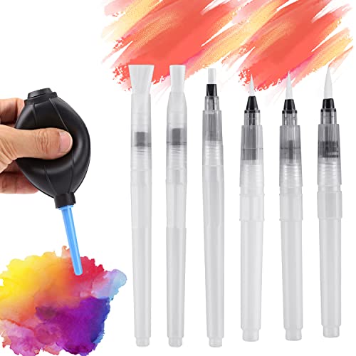 OTCRAFT 7 Pcs Alcohol Ink Blending Tool Set Including 6 Pcs Water Color Brush Pen 1Pcs Ink Air Blower for DIY Paint Tools Water Color Brush Pen Card Making Embossing Painting Rendering von OTCRAFT