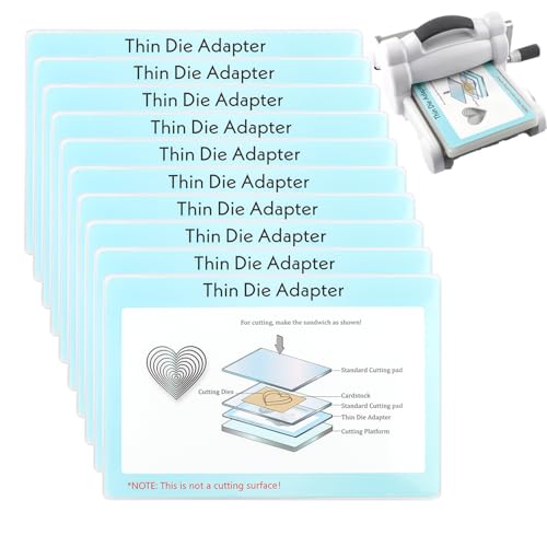 OTCRAFT Dünner Stanz-Adapter für Stanzmaschine; PC-Kunststoff-Standard-Adapter-Pad für dünne Oblaten-Stanzformen, erhöht die Schneidfähigkeit, Scrapbooking, Stanzplattenadapter, 22,8 x 15,4 cm, 10 von OTCRAFT