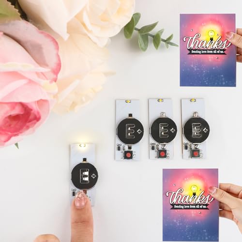 OTCRAFT Kreative einfache Halo-Lichter und einfache Lichter für selbstgemachte Weihnachtskarten, Scrapbooking, Dekoration, selbstklebende Leuchteinheiten mit warmweißen LEDs (ohne Batterie), 4 Stück von OTCRAFT