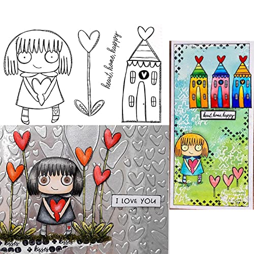 Loving Girl Heant Home Happy Silikonstempel, transparente Gummistempel, Siegel für DIY, Scrapbooking, Papierbasteln, Handarbeit, Kunsthandwerk, Bastelbedarf, Scrapbook, Album, Dekor von OTCRAFT