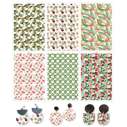 OTCRAFT Transferpapier für Polymerton, 6 verschiedene Hintergrunddrucke, Polymer-Ton, Transferpapier für Bastelarbeiten, Kunst, Schmuck, Ohrringe, 12 Blatt OTCRAFT Transferpapier für Polymerton, 6 verschiedene Hintergrunddrucke, Polymer-Ton, Transferpapier für Bastelarbeiten, Kunst, Schmuck, Ohrringe, 12 Blatt von OTCRAFT