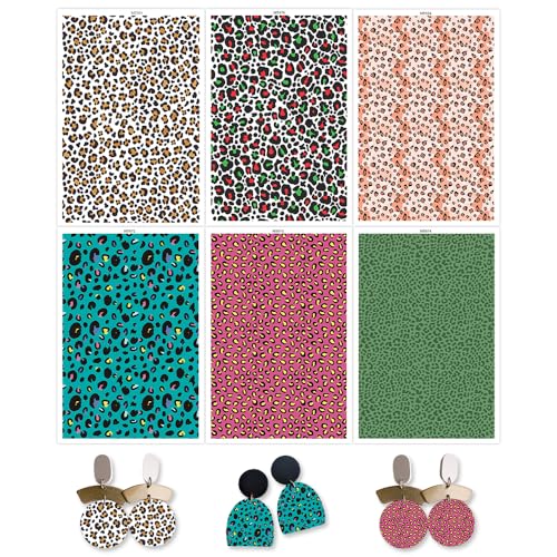 OTCRAFT Transferpapier für Polymerton, Leopardenmuster, 6 verschiedene Hintergrunddrucke, Polymer-Ton, Transferpapier für Bastelarbeiten, Kunst, Schmuck, Ohrringe, 12 Blatt OTCRAFT Transferpapier für Polymerton, Leopardenmuster, 6 verschiedene Hintergrunddrucke, Polymer-Ton, Transferpapier für Bastelarbeiten, Kunst, Schmuck, Ohrringe, 12 Blatt von OTCRAFT