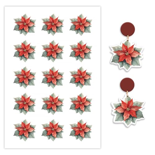OTCRAFT Transferpapier für Polymerton, Transferpapier für Polymerton, Transferpapier für Bastelarbeiten, Schmuck, Ohrringe, Weihnachtsstern, 12 Blatt OTCRAFT Transferpapier für Polymerton, Transferpapier für Polymerton, Transferpapier für Bastelarbeiten, Schmuck, Ohrringe, Weihnachtsstern, 12 Blatt von OTCRAFT