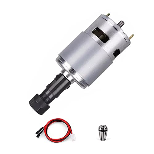 Spindel, 775 Spindelmotor DC 12V-24V 20000 U/min Mini-Elektromotor Kugellager Großes Drehmoment Hochleistungsspindel for CNC 3018 Graveur,Leise und Effizient(1 set) von OTENC