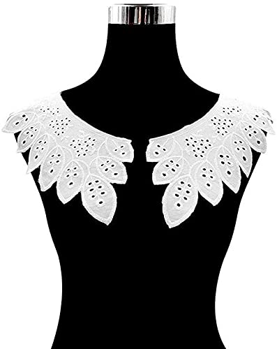 Stickerei Kragen-Aufkleber Nähapplikation, Ausschnittbesatz, Applikation, Halskragen, bestickte Blumenaufnäher, Kostümzubehör, DIY-Ausschnitt, Hochzeit, Braut, Abschlussball, Kleid, 1 Paar von OTENG