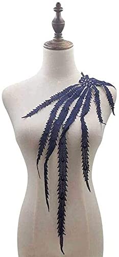 Stickerei Kragen-Aufkleber Nähapplikation, bestickte Spitze, for Aufnähen, Kostümzubehör for DIY,(Navy blue) von OTENG