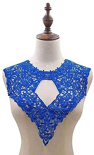 Stickerei Kragen-Aufkleber Spitzen-Ausschnittkragen, bestickte Applikation for Aufnähen, Aufnäher for DIY-Ausschnitt, Miedergürtel, Hochzeit, Braut, Ballkleid(Blue) von OTENG